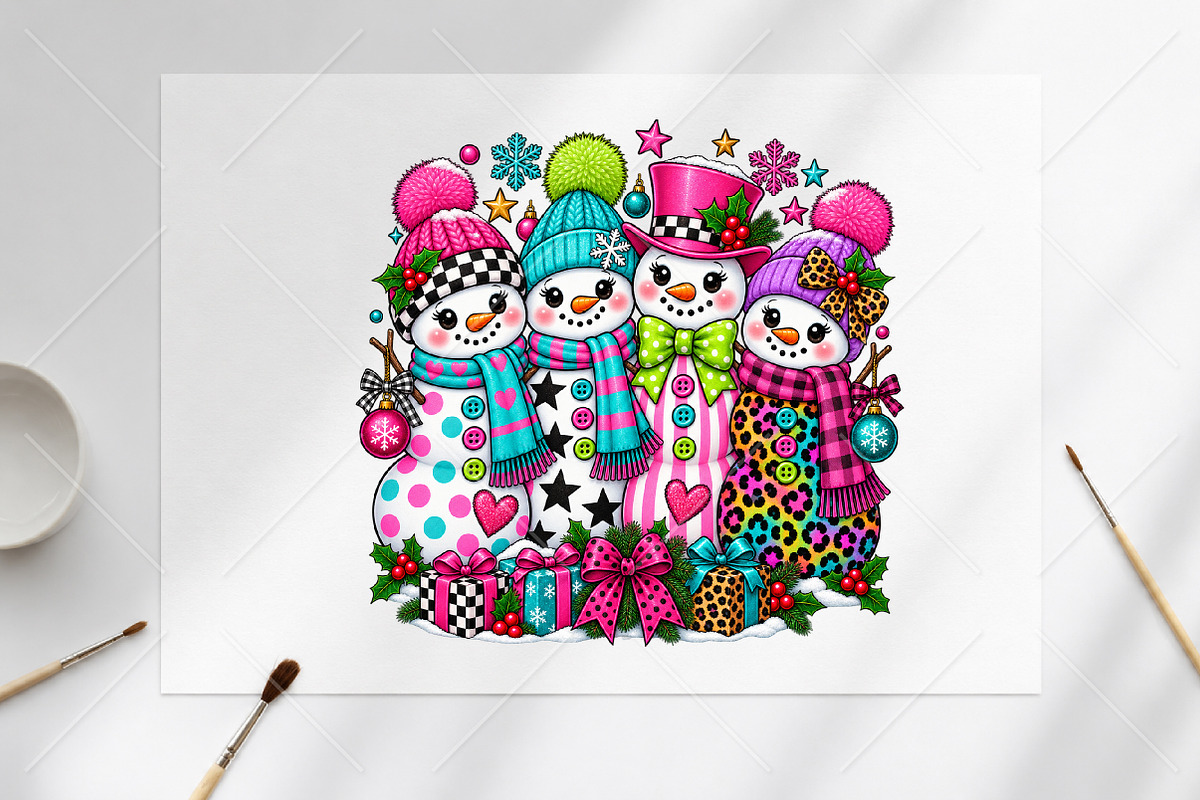 Preppy Snowman Christmas PNG, a Seasonal Illustration by Canvas Craft (Photo 6 of 6)