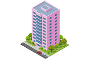 sometric Pink High Rise Apartment, an Object Illustration by Golden Sikorka (Thumbnail 3 of 3)