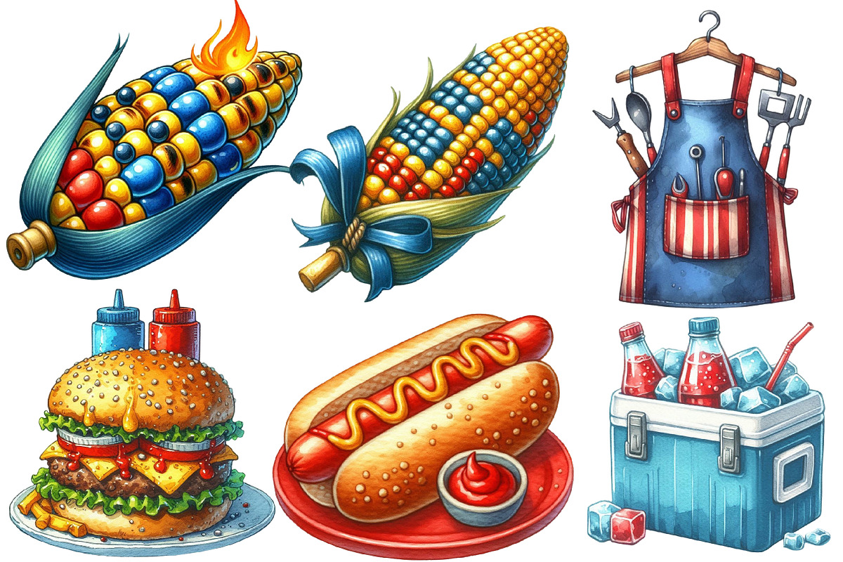 Summer BBQ Party Clipart, an Illustration by Designworld (Photo 4 of 6)