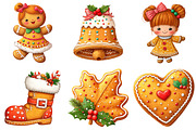 Christmas Gingerbread Clipart, an Illustration by Craft Nest (Thumbnail 10 of 10)