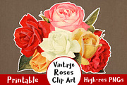 38 Vintage Rose Clip Art Graphics, an Illustration by The Digital Download Shop (Thumbnail 1 of 3)