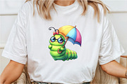 Watercolor Cute Caterpillar Clipart, a Seasonal Illustration by Rose Art (Thumbnail 5 of 7)
