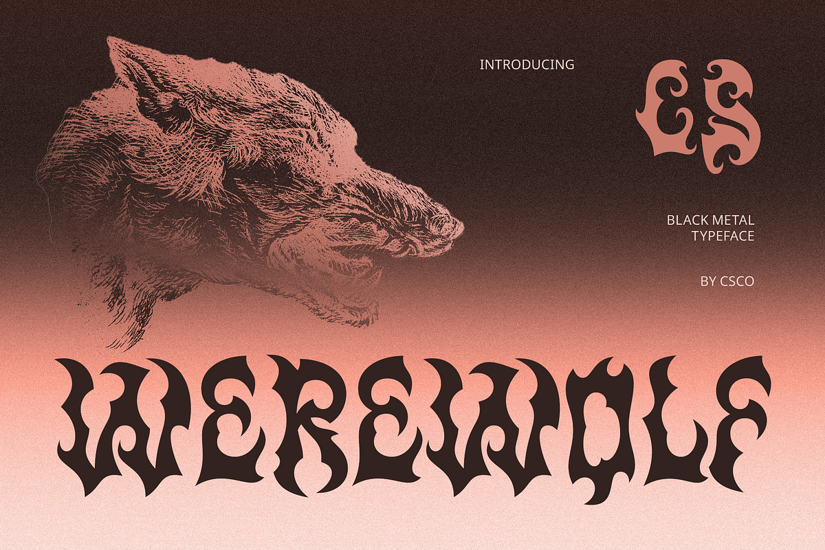 CS Werewolf – Black Metal Font, a Blackletter Font by Craft Supply Co. (Photo 1 of 8)