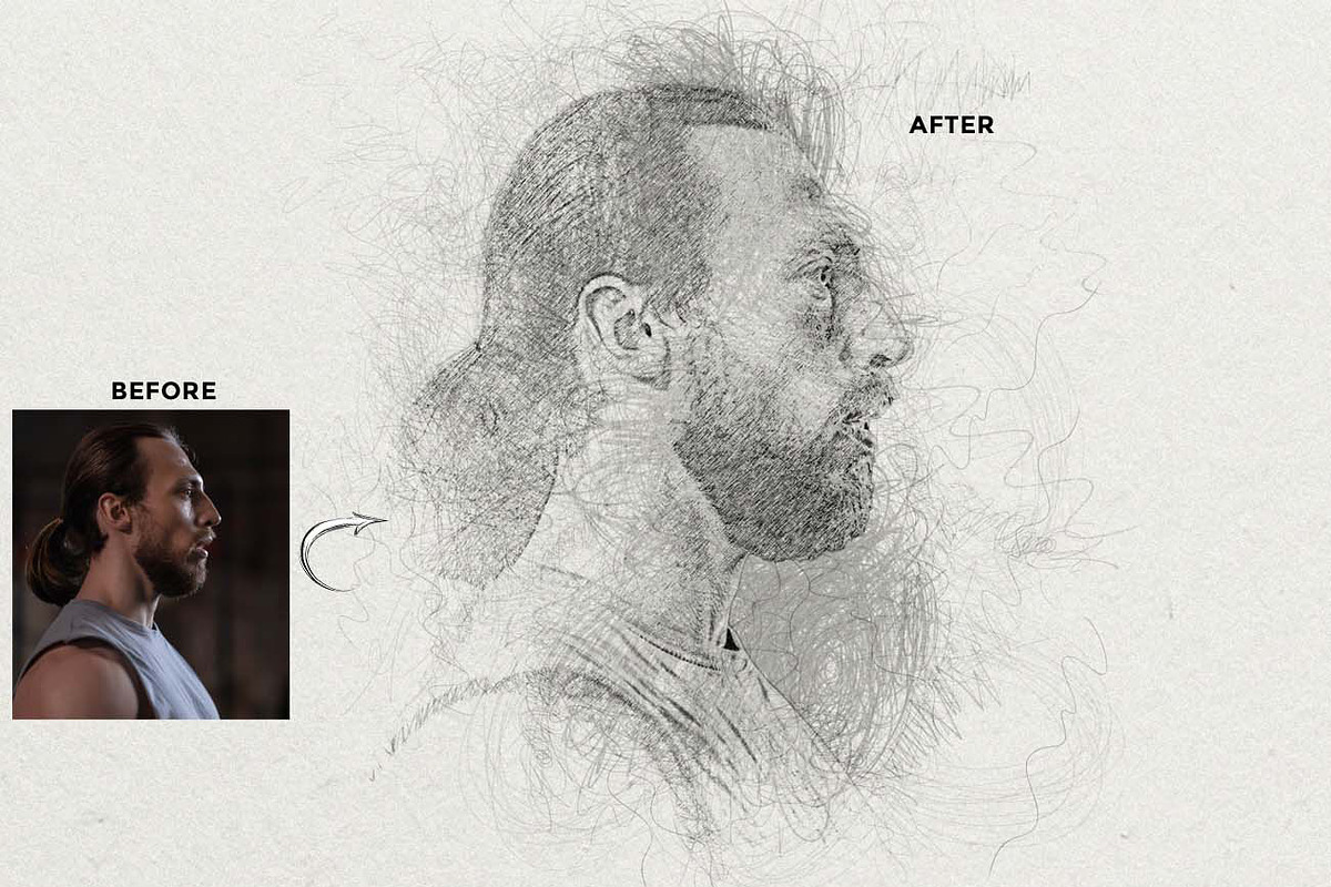Expressive Scribble Sketch FX, an Action Add-On by Studio Retouch (Photo 8 of 14)
