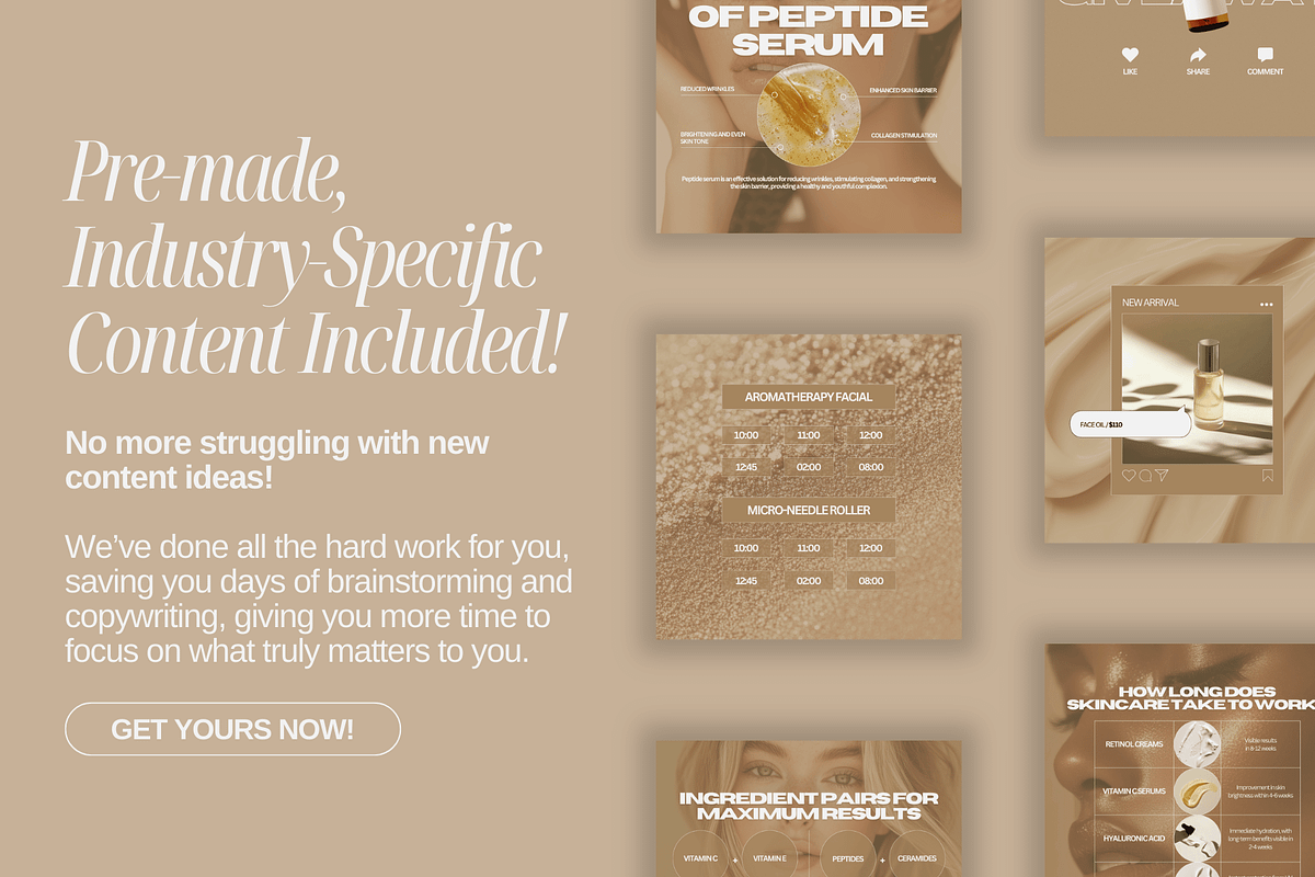 Aesthetic Skincare Insta Templates, a Social Media Template by Xenié Creative (Photo 3 of 10)