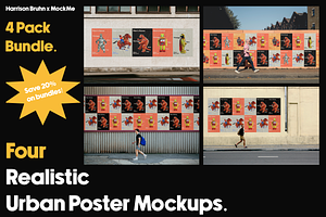 Urban Outdoor Poster Mockup Bundle 4, a Print Template by Harrison Bruhn x MockMe
