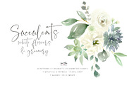 Succulents, White Flowers & Greenery, an Illustration by Kim Thoa Designs (Thumbnail 1 of 12)