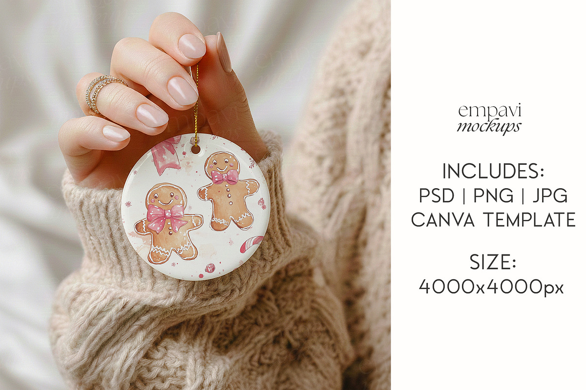 Christmas Ornament Mockup, a Merchandise Mockup by EmpaviMockups (Photo 5 of 6)