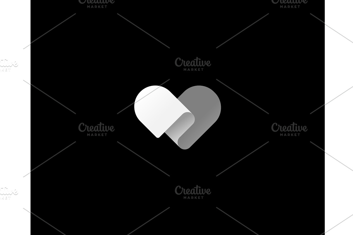 Abstract heart with paper folded, an Object Illustration by Bureau