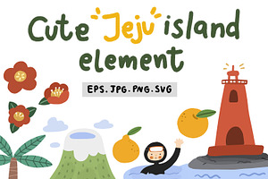 Cute Jeju island elements