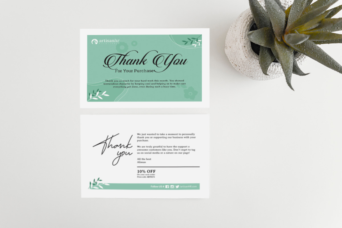 Thank you card Template, a Business Card Template by artisanHR (Photo 2 of 4)