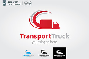 Transport truck logo template