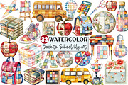 Patchwork Back to School Clipart, an Illustration by Rose Art (Thumbnail 1 of 6)