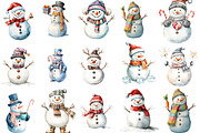 Quirky Christmas Snowman Clipart, an Illustration by Designking (Thumbnail 3 of 3)