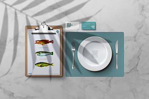 Plate Mockup Clipboard A4 Menu