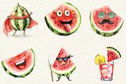 Cute Watermelon Clipart, an Illustration by OK Design (Thumbnail 3 of 5)