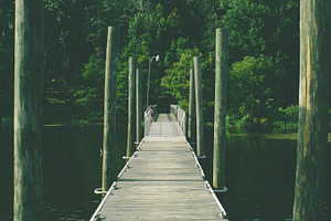 Down the dock stock photo