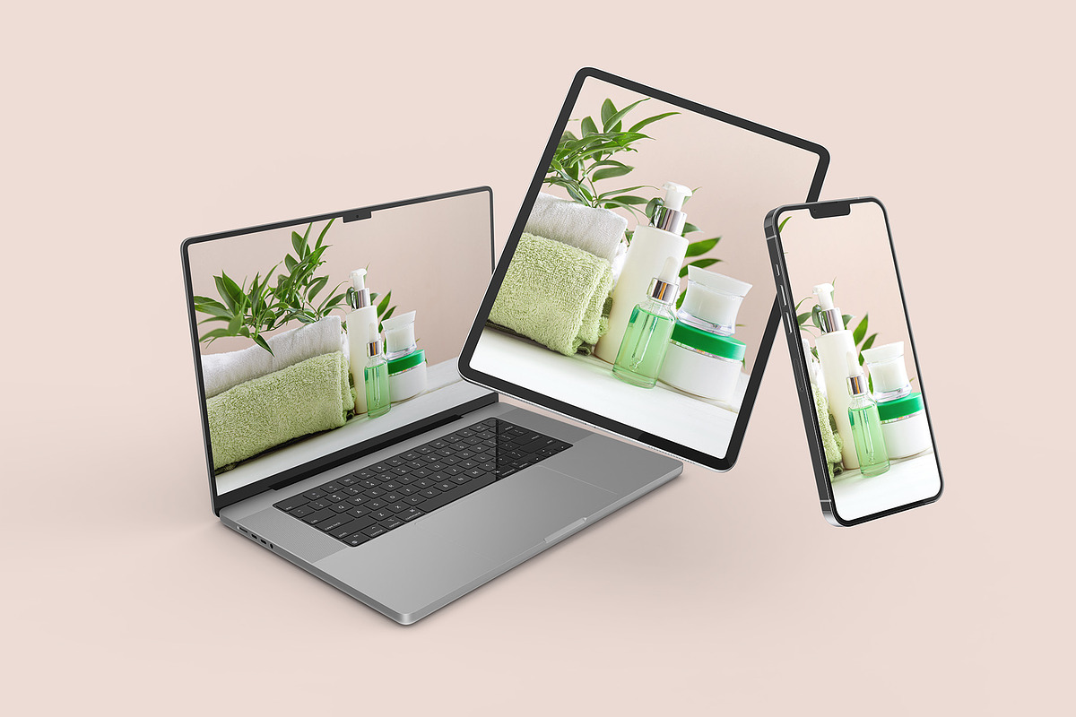 Macbook Pro iPad iPhone 13 Mockups, a Mac Mockup by Illusiongraphic (Photo 17 of 34)