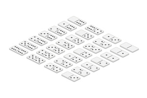 Domino Game Full Set. Game Graphic