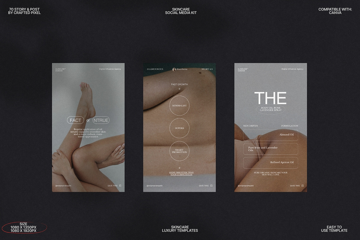 Skincare Instagram Template Pack preview 7
