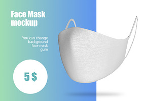 Face mask realistic mockup