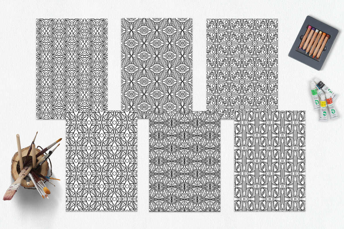 Patterns for coloring PDF,JPG vol-03, a Brochure Template by dnapslvsk (Photo 4 of 6)
