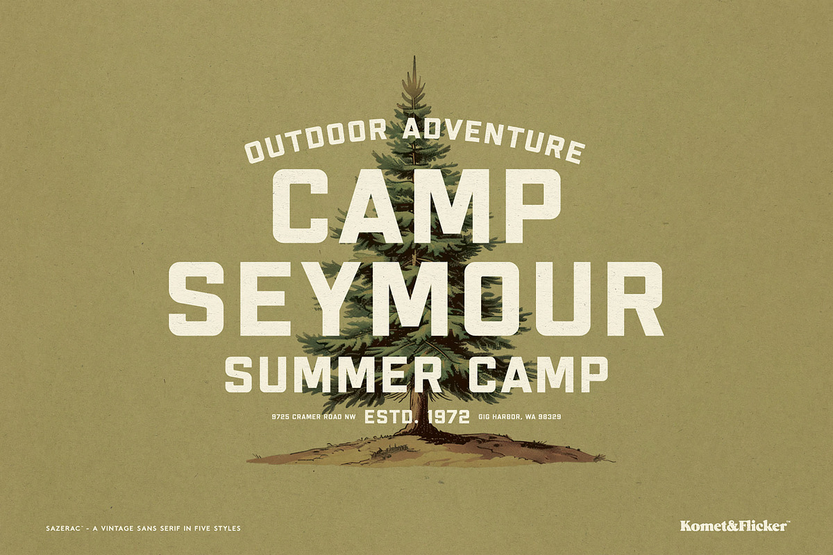 SAZERAC – A Bold Vintage Style Font, a Sans Serif Font by Komet & Flicker (Photo 8 of 15)