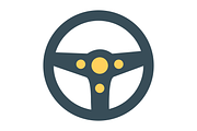 Steering Wheel Flat Icon, a Duotone Icon by Pexelpy (Thumbnail 2 of 2)