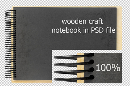wooden craft notebook