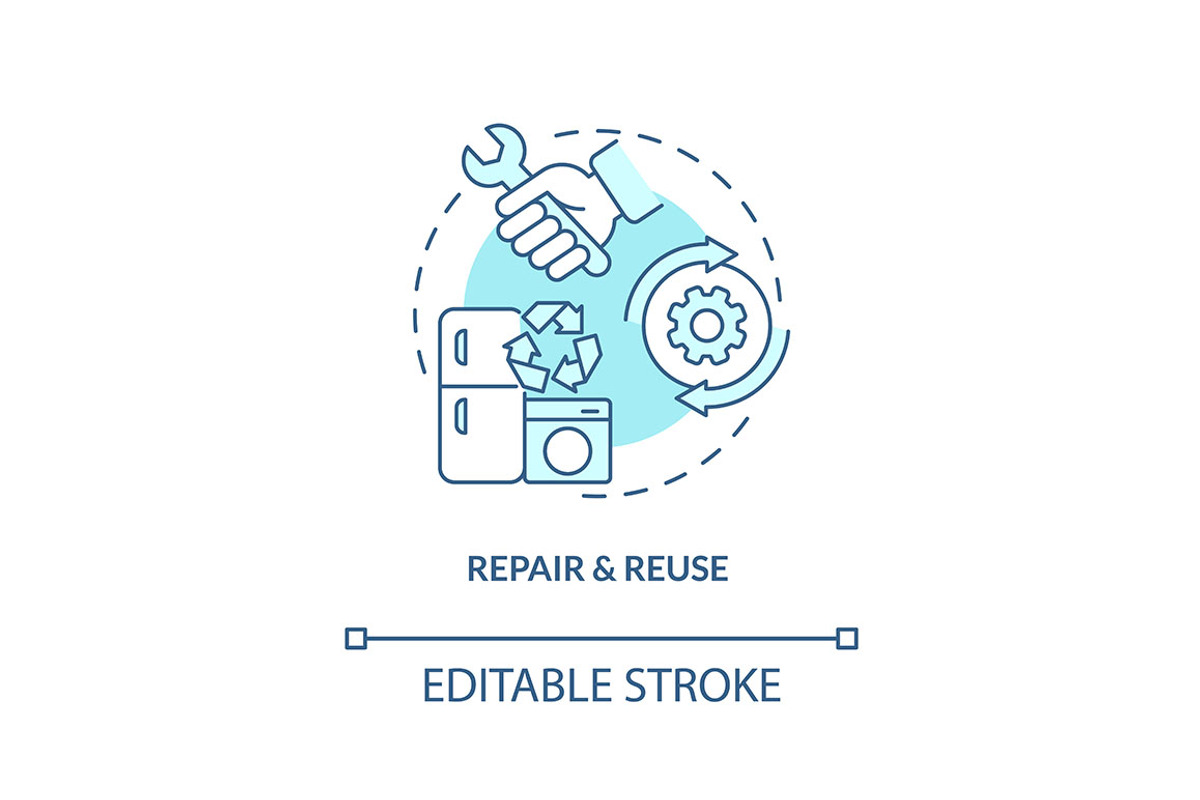 Repair and reuse concept icon, an Outline Icon by IMG Visuals