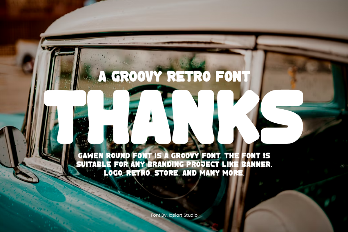Gawen Round - Groovy Rretro Font, a Sans Serif Font by Iqsiart Studio (Photo 7 of 7)