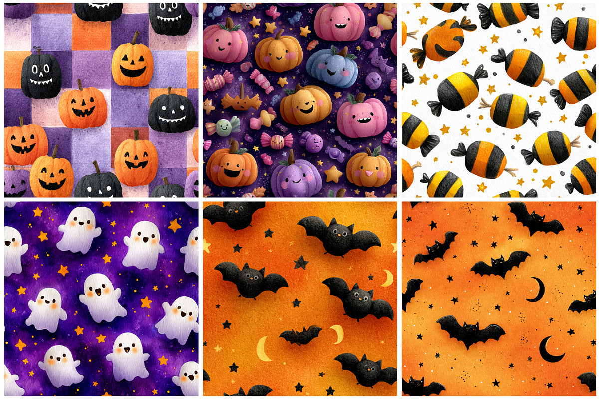 Halloween Digital Patterns, a Texture Graphic by CitraGraphics (Photo 2 of 6)