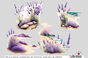Lavender Beach Views Cliparts, a Seasonal Illustration by EdeniaArtStudio (Thumbnail 6 of 7)