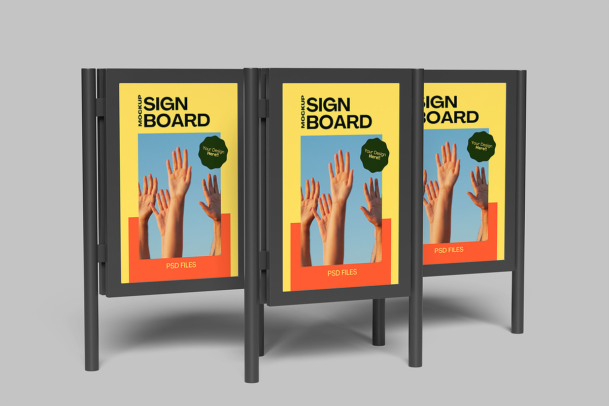 Sign Board Mockup, a Design Template by lamorastudio (Photo 9 of 11)
