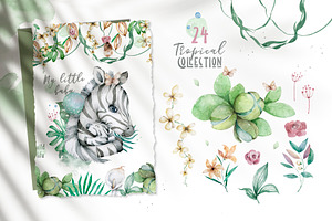 Cute Zebras Watercolor Jungle