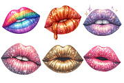 Glitter Lips Clipart Bundle, an Illustration by SinaCreation (Thumbnail 3 of 5)