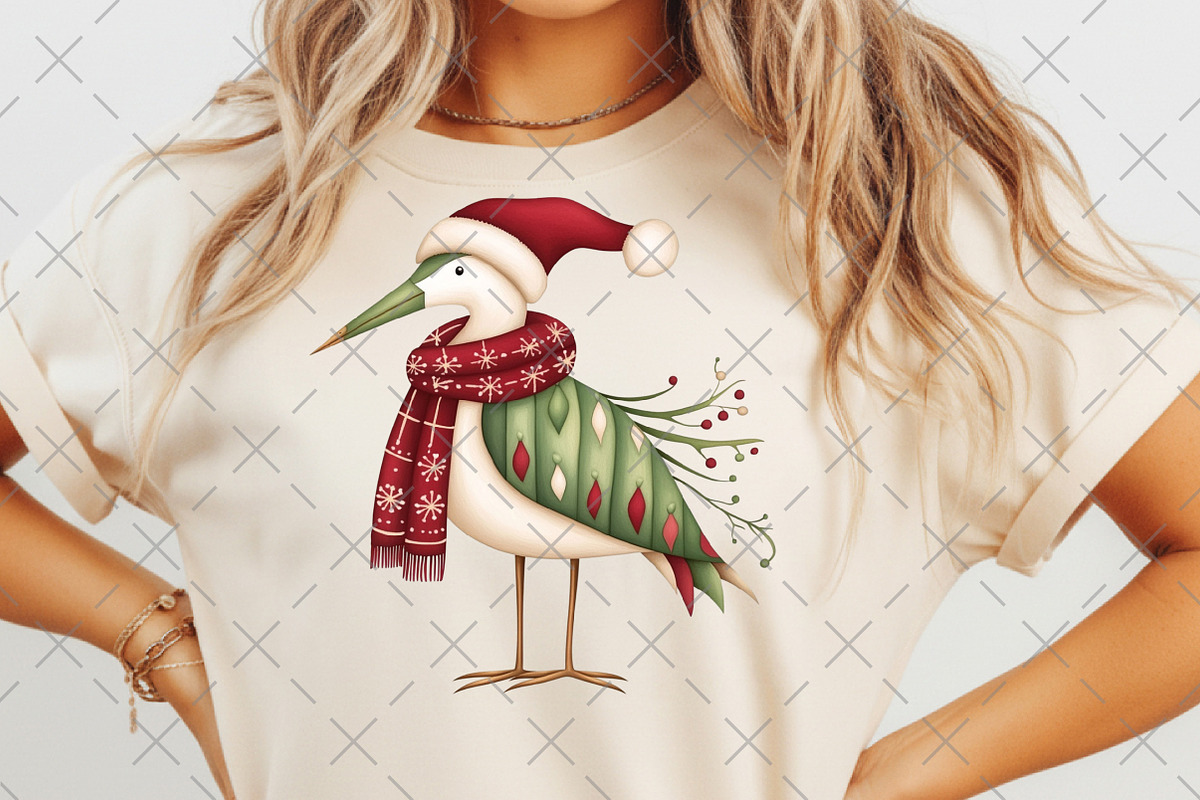 Vintage Christmas Bird Clipart, an Illustration by Craft Nest (Photo 2 of 6)
