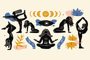 Cream Yoga Asset Illustration Set, a Sport Illustration by graphicook (Thumbnail 2 of 6)