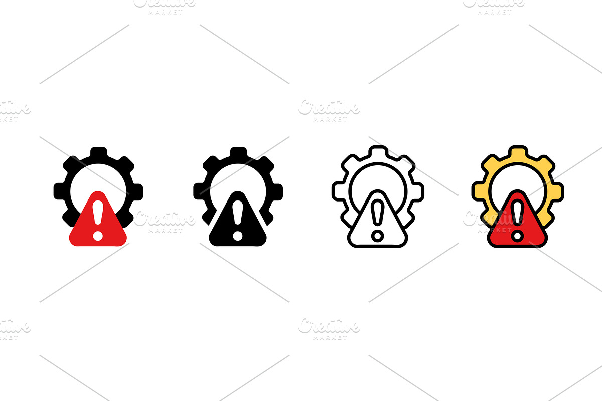Icon collection featuring warning, a Technology Illustration by skripnikbb