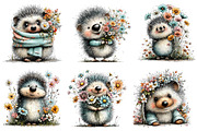 Whimsical Spring Hedgehog Clipart, an Illustration by Dream Creation (Thumbnail 4 of 7)
