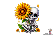 Skeleton Hugging Sunflower PNG, a Graphic by Clipart Bloom (Thumbnail 7 of 12)
