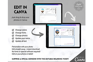 Boarding Pass Template, EDITABLE