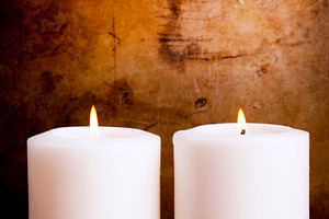 White Candles Lit With Flames, a Background Photo by THP Creative