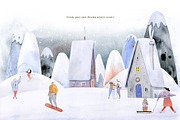 A Walk in the Mountains Watercolors, a Decorative Illustration by Bibela (Thumbnail 2 of 14)