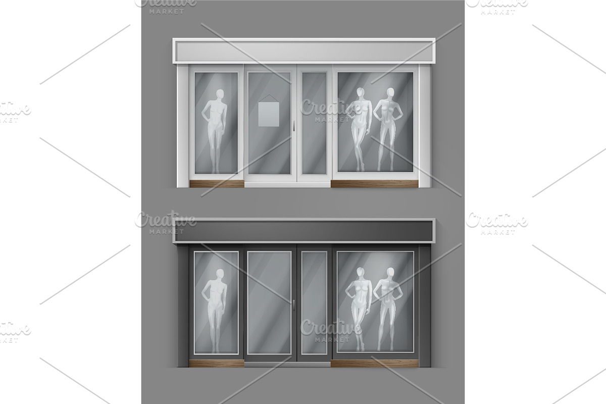 Vector Realistic Store Front Bundle, a Work Illustration by Zonda (Photo 3 of 7)