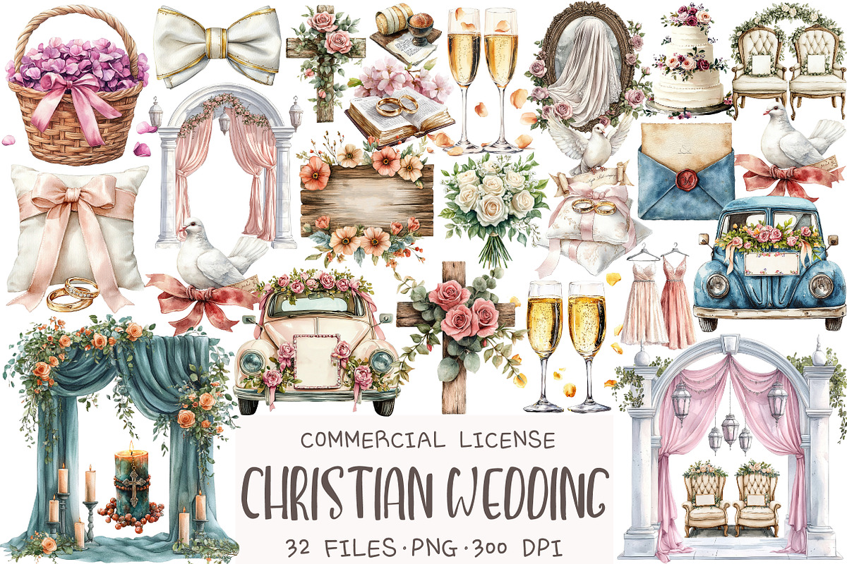 Christian Wedding Clipart, an Illustration by OK Design (Photo 1 of 5)