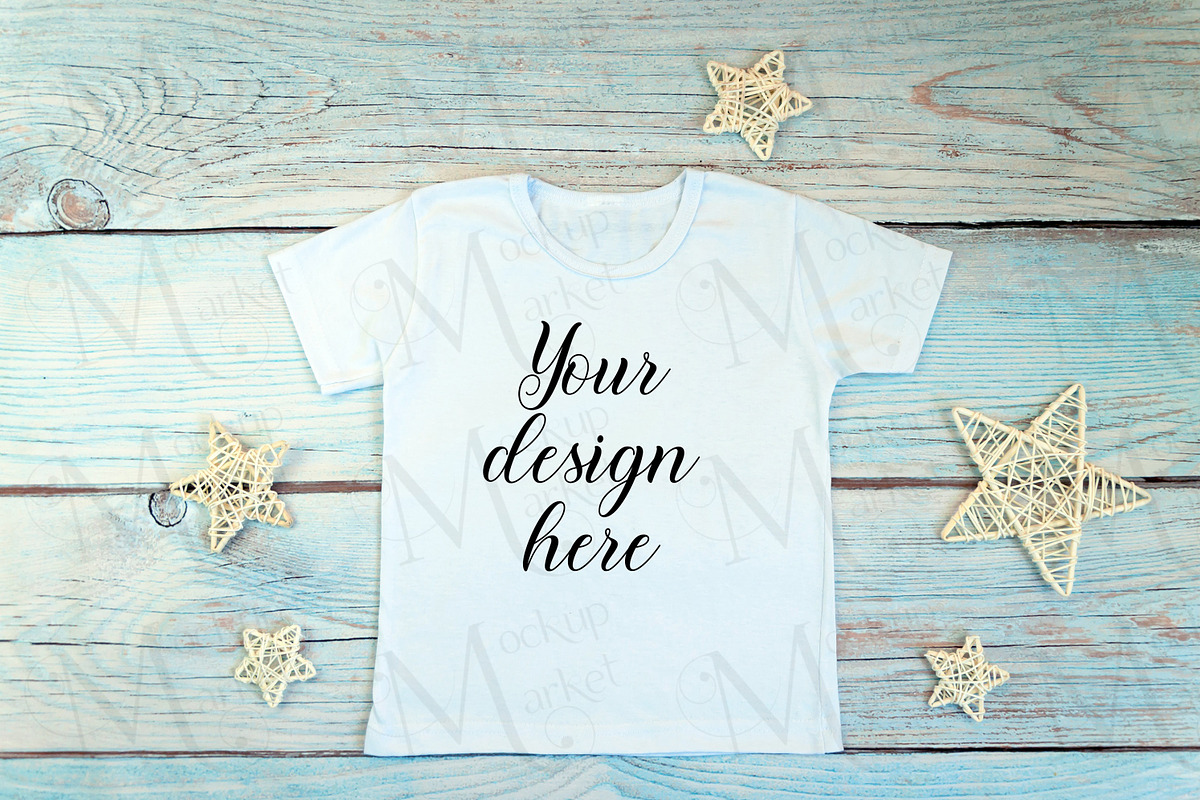 White kid t-shirt mockup bundle., a Print Template by MockupMarket (Photo 19 of 27)
