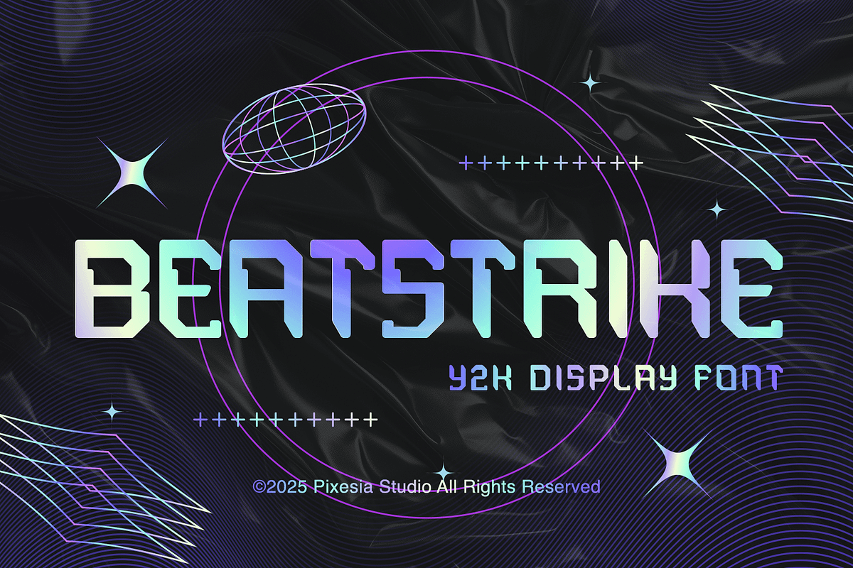 Beatstrike – Y2K Display Font, a Symbol Font by Pixesia Studio (Photo 1 of 6)