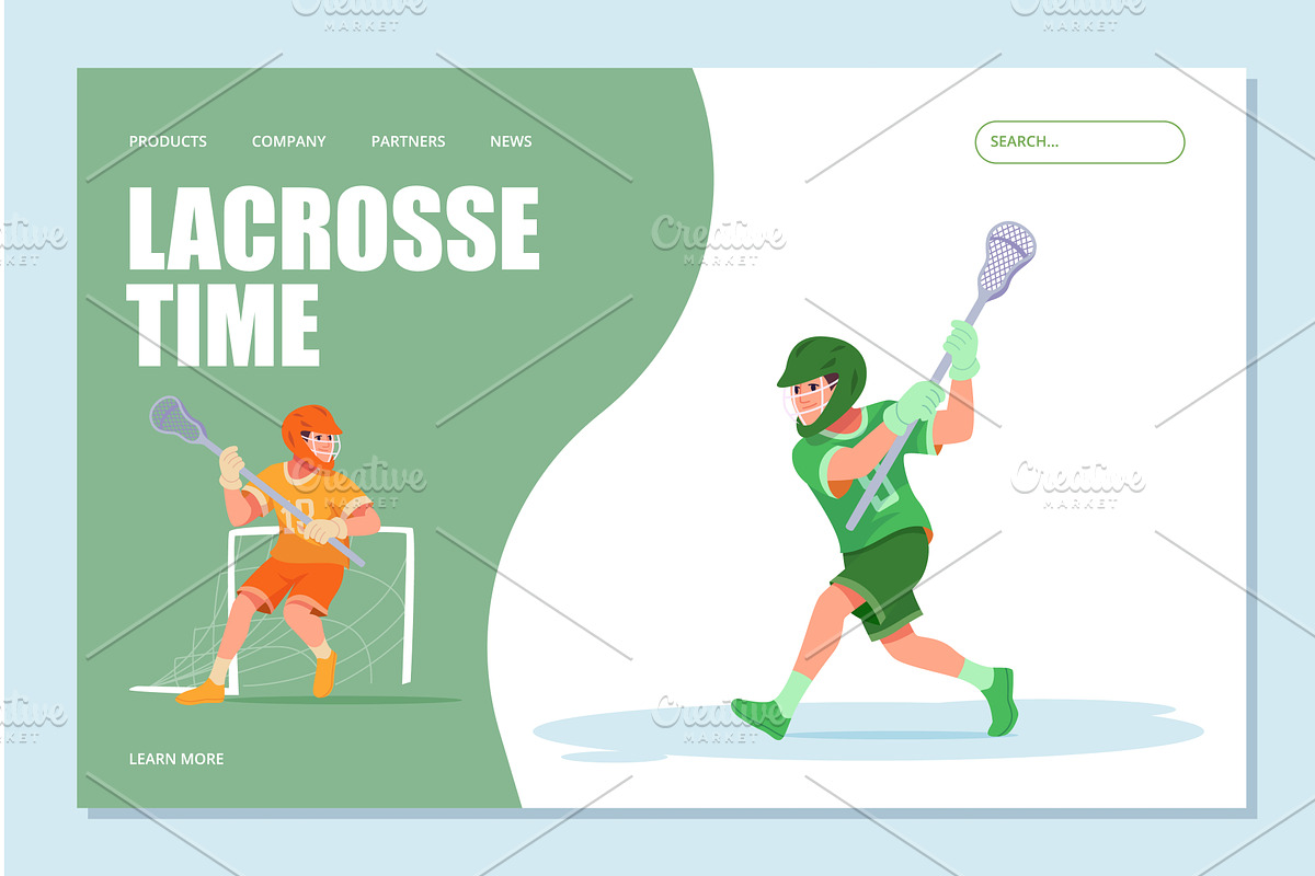 Lacrosse. landing page for lacrosse, a Sport Illustration by Onyx