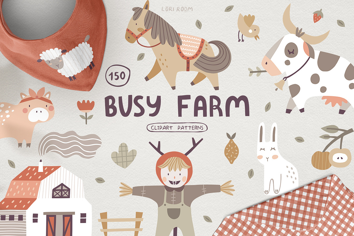 Busy Farm - Farm Animals, an Animal Illustration by Lori Room (Photo 1 of 19)